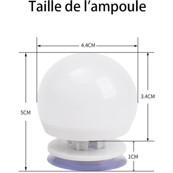 Hollywood LED-lysstripe-sett for sminke-speil, veggmontert speil, stikkontakt-sminke-speil-lamper med strømforsyning, 3 fargemodus Lumiere Coiffeus