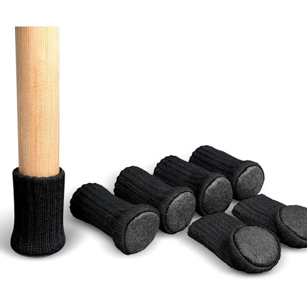 24 st Stolsstrumpor Möbelstrumpor Halksäkra Elastiska Stolsbensstrumpor, Stickade Möbeldynor för 3\"-5\" Möbelbensomkrets