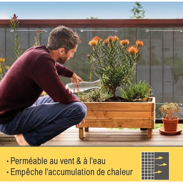 Udendørs Balkon Skærm 90x500 cm HDPE – Uigennemsigtig Beskyttelse til Balkon Terrasse, Vand & Vejrbestandig – Antracit Balkon Dækning med UV Beskyttelse