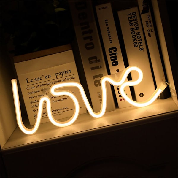 Kärlek LED Neon Batteridriven (Varm Vit)