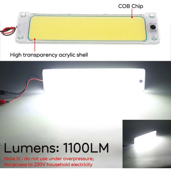 6 stk Serie 24V LED DRL COB Billamp LED Strip Lys Tåkelys 8000K RV Caravans Buss Lastebil