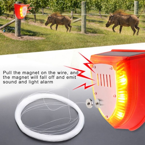 Djurdjursskrämma med USB-gränssnitt, laddning, energibesparing, solcellsdriven djurdjursskrämma, för kanin, räv, vildsvin