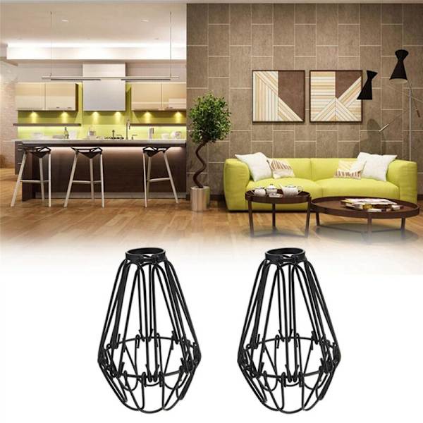 Justerbara Metallburlampskärmar, 4-pack Metallfågelbur Glödlampa Ö-hängande Ljusarmatur Dropplampa