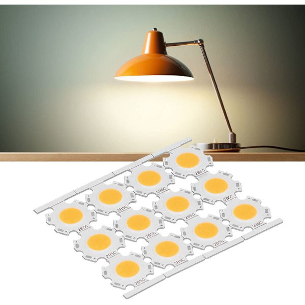 12 st LED-chips, 5W 15-17V COB Ljuskällskomponent för DIY-spotlight Downlight Taklampa (Varmvit)