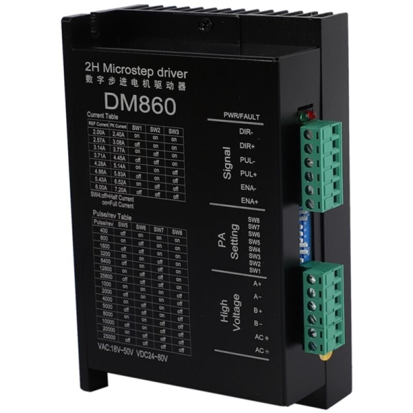 Stepper Motor Driver Controller Dm860 Microstep Børsteløs DC-etui for 57 86 Nema23 Nema34