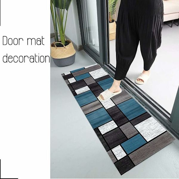 Kökmatta framför diskho Tvättbar halkfri hallmatta Lång absorberande moderna geometriska mönster Vardagsrum Sovrumsmatta för sovrum Unga vuxna