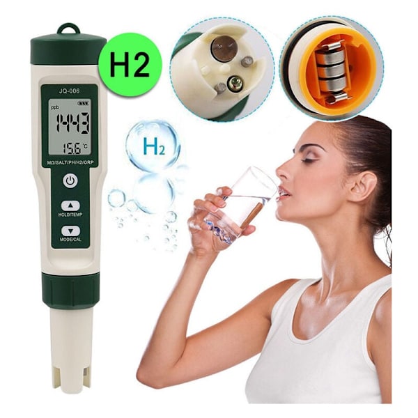Elektronisk PH-tester, 10 i 1 Swimmingpool Vandtester med Baggrundsbelysning, PH/TDS/S.G/EC/ORP/H2/Salinitet/Temperatur/Frugtbarhed af næringsopløsning/㏁