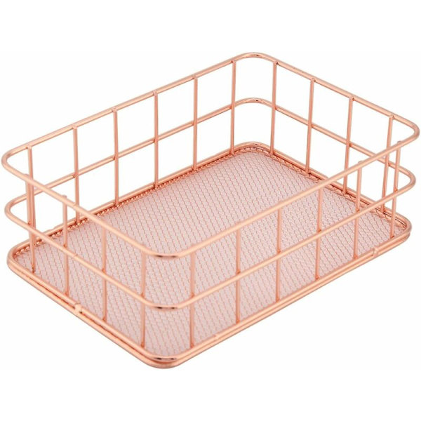 Rose Gold Jern Opbevaringskurv (M-Rektangulær)-