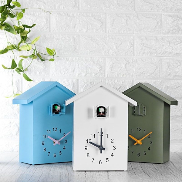 Moderne fugle-kulokke kvarts veggklokke hjem stue horologe horloges timer skrivebord dekorasjon hengende gaver klokke B