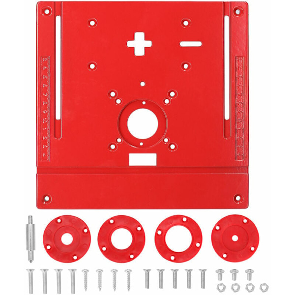 Snekkerens Andre Routerbord Innsats Plate Elektrisk Klippemaskin Jig Saw Rocker Board Gravering Hjelpeverktøy med Ringer og Skruer for Trebearbeiding
