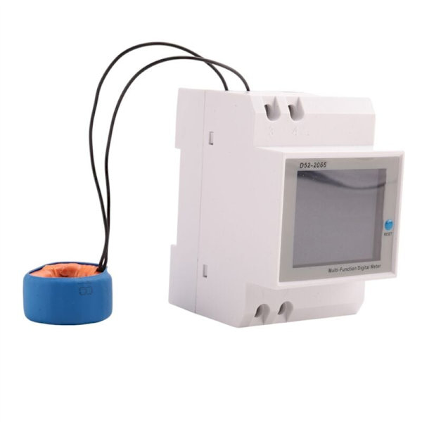 Digital enfas AC 40-300V 100A Din-skena 6 i 1 Voltmeter Ammeter Watt Kwh Frekvensmätare 110V (Extern CT)