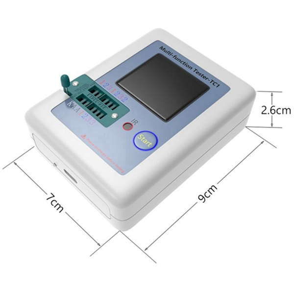 LCR TC1 1.8 tuuman TFT LCD -näyttö Multimetri Transistori Testeri Diodi Triodi Kondensaattori Resistori Testeri