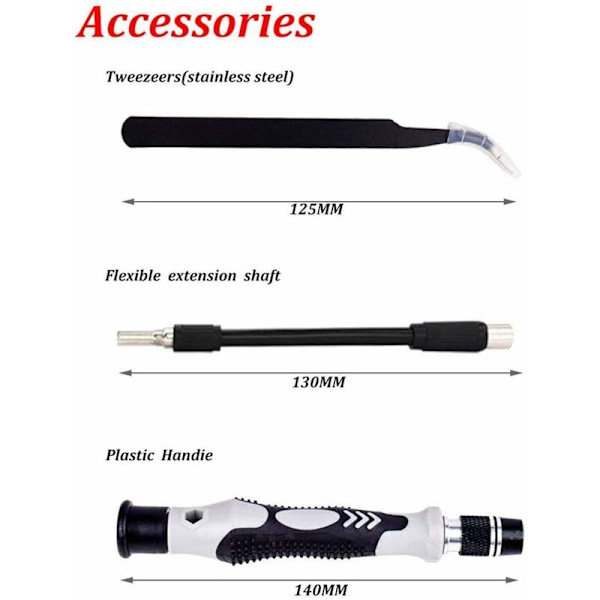 15-i-1 Mini Skruvmejselset Precisionssatser Verktyg, Liten Låda Torx Skruvmejsel Dator Bärbar Dator Demontering för Macbook, Iphone, Reparation, Glasögon, DIY