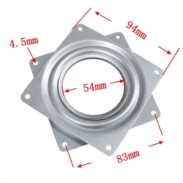 Square Bearing Swivel Plate, Square Ball Bearing, 4 Inch Ball Turning, 360 Rotation Square Tray, For Furniture, Display Stands, Cabinets