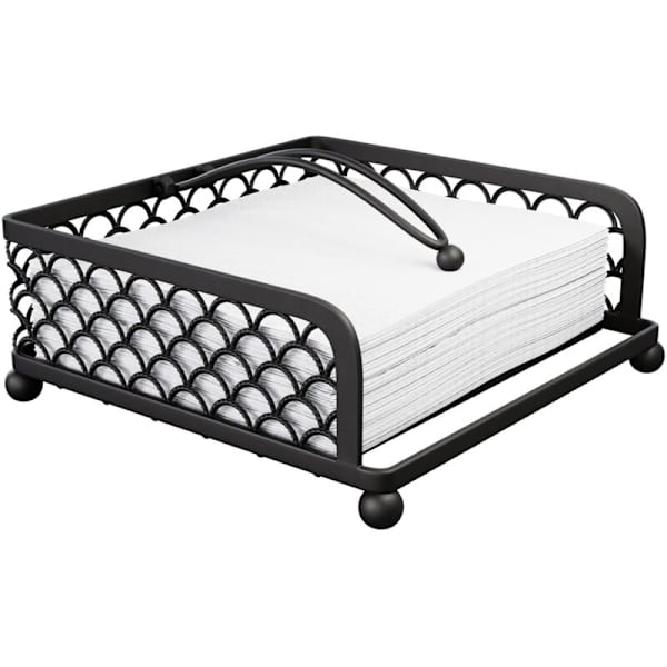 Elegant Flade Papirserviet Holder - Serviet Holder til Bord, Køkken, Bordplader og Udendørsborde - Serviet Dispenser