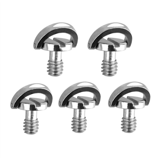 5-pack 1/4 tum D-ring QR-axelutlösningsplatta Fästskruvar Kulhuvud Stabilisatorfäste för QR-platta Monopod Stativ DSLR-kamera