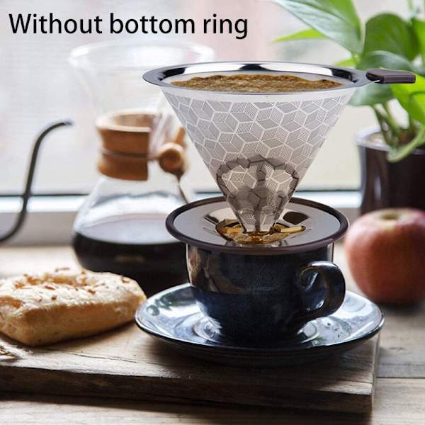 Genbrugelig Papirløs Kaffefilter Dripper i Rustfrit Stål