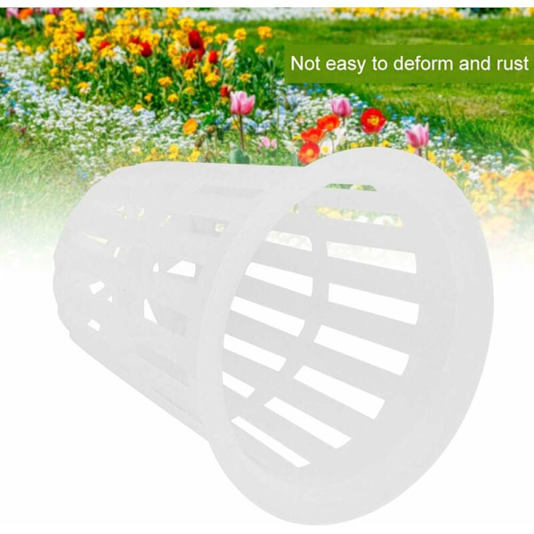 10 stk/sett hydroponiske kurver Plantekopper Plastpotter Gjenbrukbare Holdbare Hage Nett Barnehagebøtte Kurv for Hydroponisk Hageplanting Balkong(Hvit