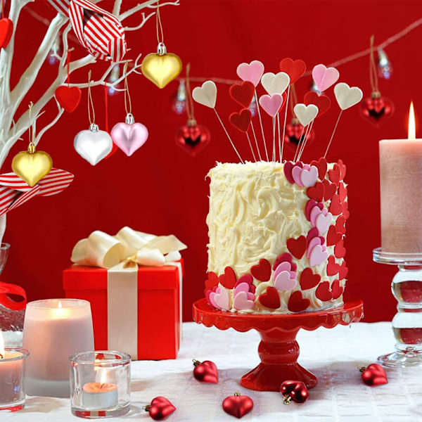 12 stk. Kærlighedsvedhæng Juletræskugler Pynt Valentinsdag Hjerteformet Hængende Pynt