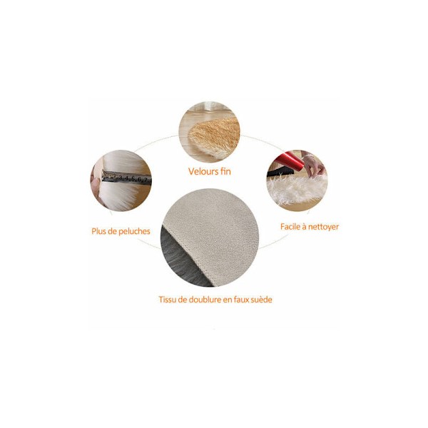 Lang Fluffy Plysj Tepper, for Stue Soverom Balkong, Hvit, 30 X 30cm-