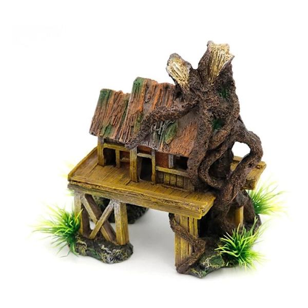Akvarie Dekoration Kunstig Fisk Reptil Ly Aquarium Landskab Harpiks Bygning Ornamenter Dekor