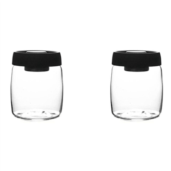 2X Kaffebønne Opbevaringsbeholder Vakuum Glasbeholder Forseglet Nordisk Køkken Opbevaring Snack Te Mælkepulver Beholder Opbevaring M