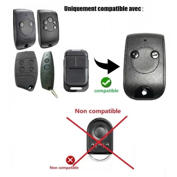 3 för 1841026 - NS 2-kanals fjärrkontroll 433.42MHZ för att styra 2 motorer för grindar och garageportar