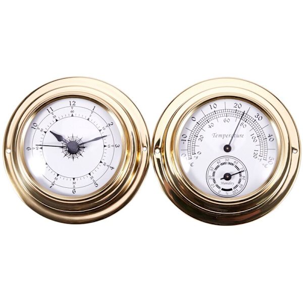 Termometer Hygrometer Barometer Klockor 2 Kompletta Set Väderstation Mätare