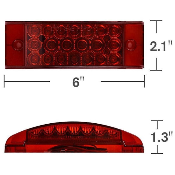 Universaali 12-24V 21LED perävaunun sivuvalot Strobe-valot Takavilkun punainen valo