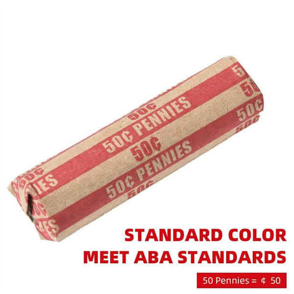 Møntruller Penny Sleeves Flade Penny Roll Wrappers 100 Stykker