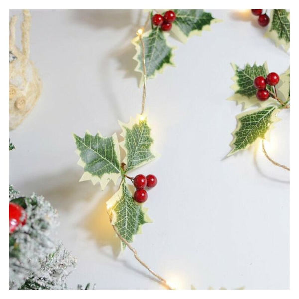 Julgransljus 2M 20LED Kott Röda Bär Klocka Julkrans Fairy Lights Med Fjärrkontroll För Jul Inomhus Utomhus Semester Nytt År