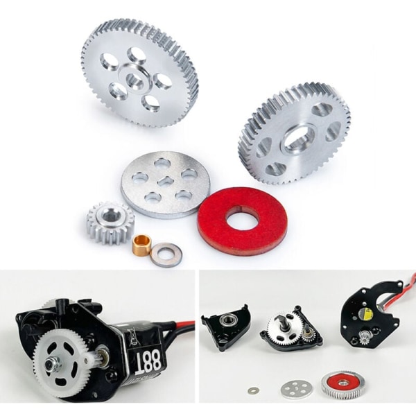 Metal Gearbox Transmission Gear Set 19T 51T 55T Axial SCX24 90081 AXI00002 1/24 RC-auton päivitysosat