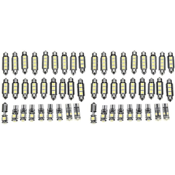 54 kpl valkoinen LED-sisävalosarja autoon - E-sarja W211 2002-2008