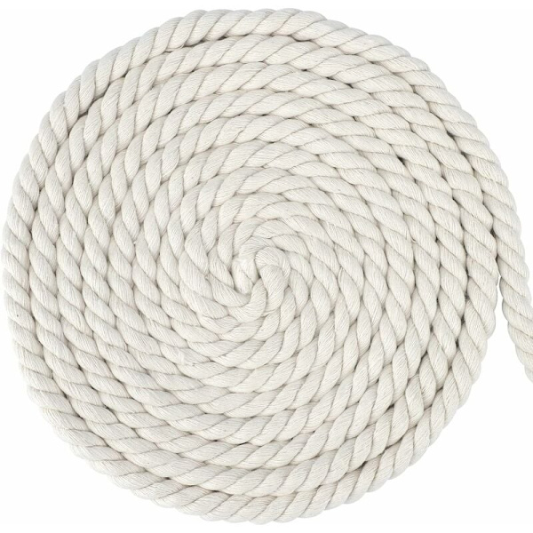 Valkoinen makrameenaru 12mm - 10M, Makrameenaru DIY-projekteihin, Bohemian seinäkoristeluun
