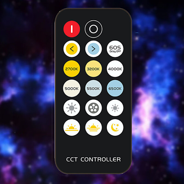 Mini Trådløs Fjernbetjening LED-Controller 17 Taster Konstant Tryk, RGB+CCT Dobbelt Farve Lysbånd