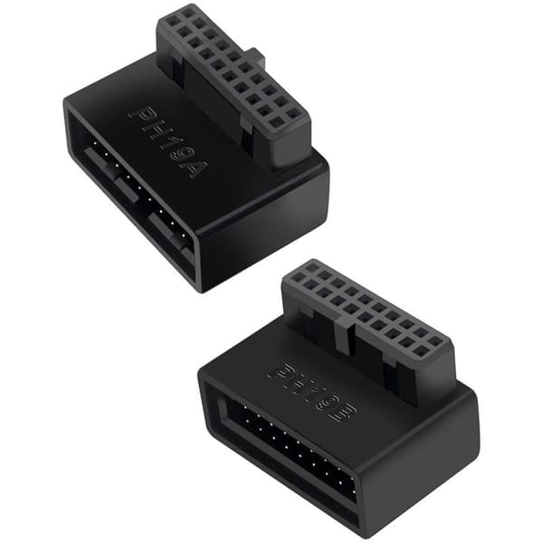 2PCS PH19B Datamaskin Hovedkort Header USB3.0 19/20P Socket 90 Graders Konverter Stasjonær Hovedkort Adapter