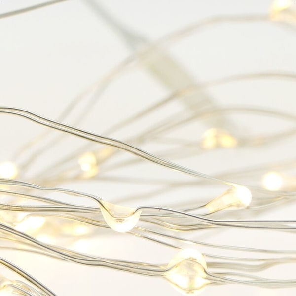 Lyslenke med 40 hvite IP44 LED-lys og 8 lysmønstre, 3m