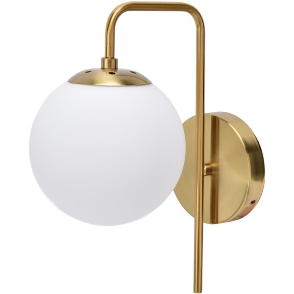Nordisk Moderne E27 Glaskugle LED Vægslampe Frosttekstureret Rund Soveværelsesvægslampe 110240V