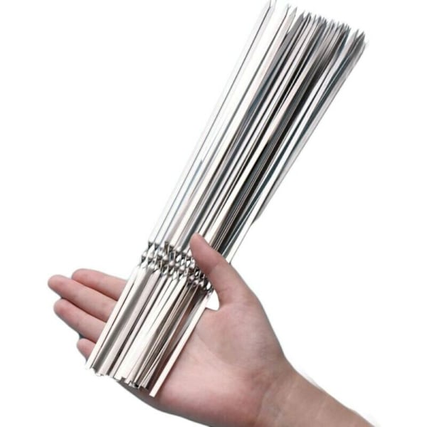 50 kpl Grill Kebab -vartaita Ruostumattomasta Teräksestä, 33 cm Lihavartaita Grillaukseen ja Kebab-vartaita
