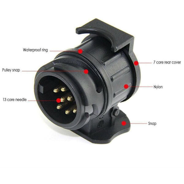 Adapter for mini RV-tilhenger med 13 til 7-polet mini-kontakt