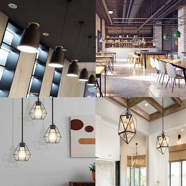 E27 Hengelampeholder, E27 Hengelampetilbehør, E27 Hengelampetilbehør med 1m kabel, for bar, kafé, klesbutikk, hjem, hotell (Hvit)