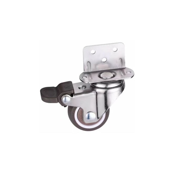 25 mm pienet pyörivät huonekalujen pyörät jarrulla, L-kiinnikelevy, sopii huonekaluille, kukkatelineille, lastenhuoneille (25 mm, 3 kpl)
