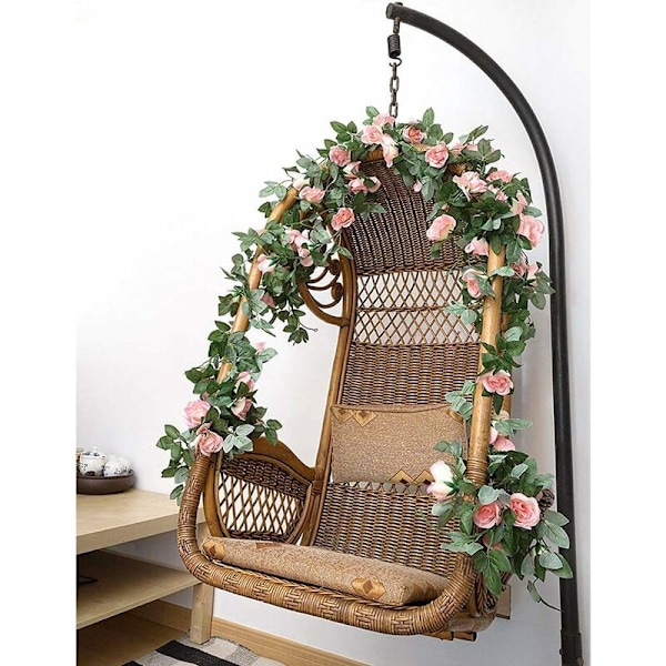 Konstgjorda Blomstergirlander Konstgjorda Rosrankor Falska Silke Rosblommor Hängande Girlander 2 St 230 cm Utomhus Konstgjord Blomma för Hem Bröllop Gar