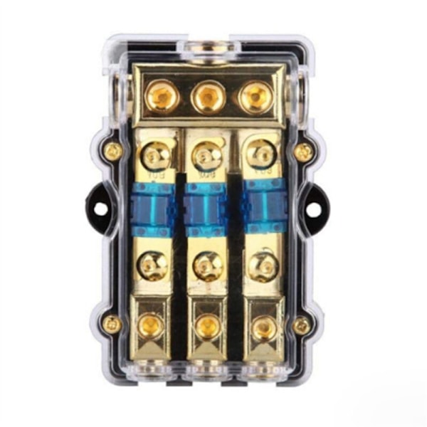 3-veis ANL-sikringholder, 60 Amp fordelingsblokk, 4 Gauge inngang til 8 utgang for bil lastebil båt lydforsterker