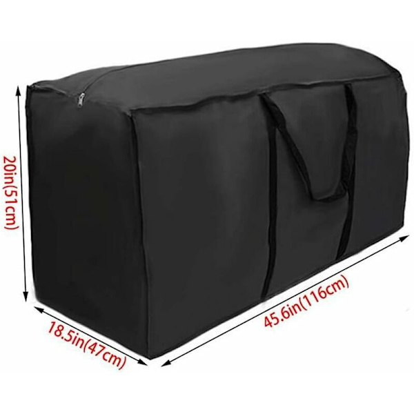 Vanntett oppbevaringspose for hagemøbler puter, 210D Oxford stoff oppbevaringsdeksel for utendørs vanntett stoff terrasse anti-UV beskyttere (116x47