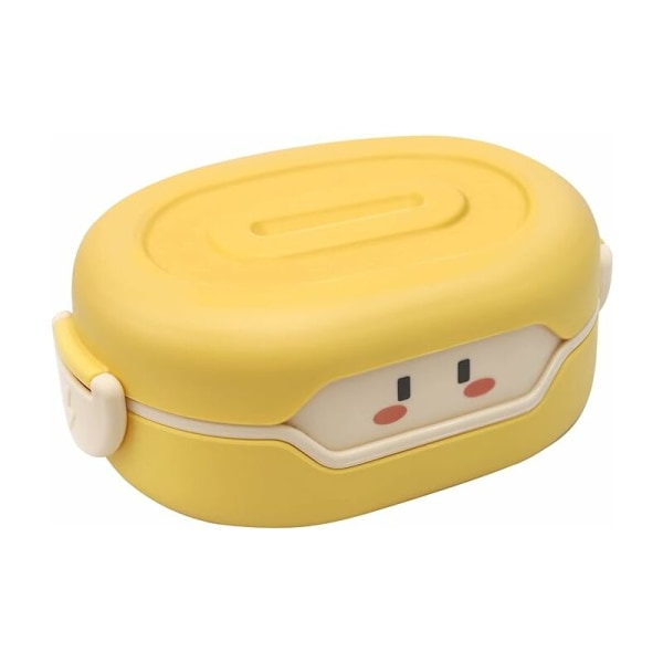 Bento lunsjboks for barn, lekkasjesikker BPA-fri Bento lunsjboks Mikrobølgesikker måltidsforberedelsesbeholder (gul)