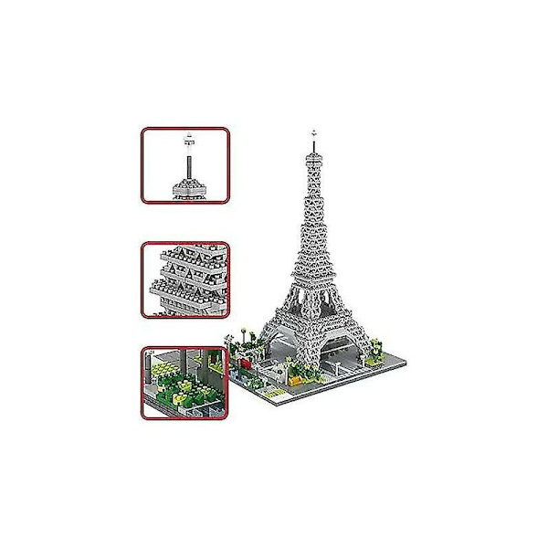 Byg Eiffel-tårnet Miniature Blocks Set, 3369 stykker Miniature Blocks 3d puslespil legetøj, gaver til voksne og børn