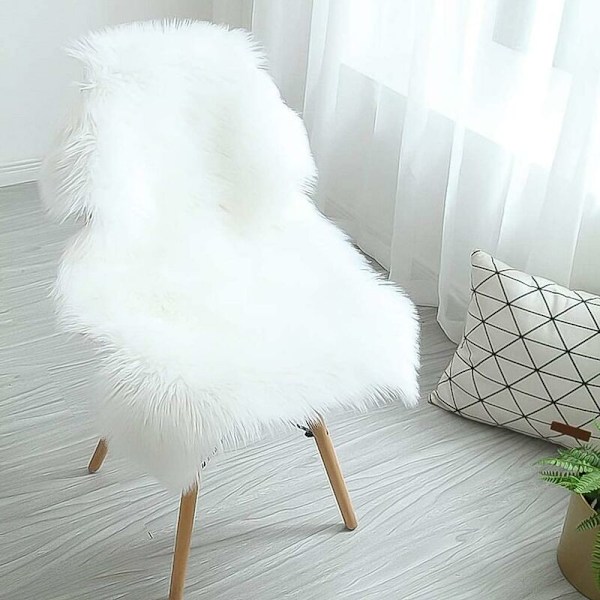 Falsk saueskinn, Falsk saueskinn Falsk ull Lammeskinn Teppe Fluffy Myk Lang Hår Polstring Stol Polstring Sofa Pute