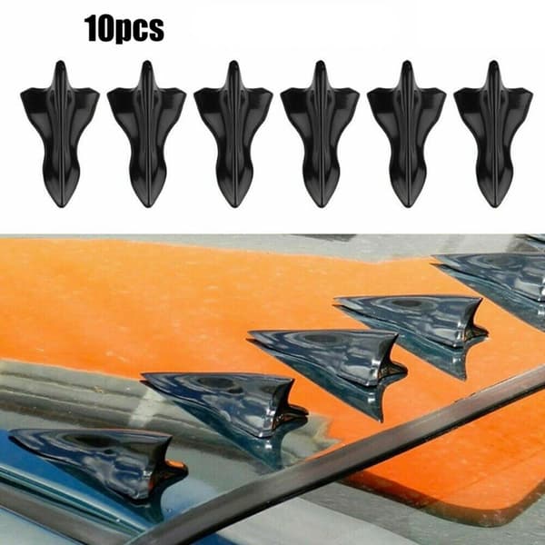 10 stk. Bil Bakre Tak Vortex Generator Diffuser Spoiler Tak Spoiler Bumper Hale Generator, Svart