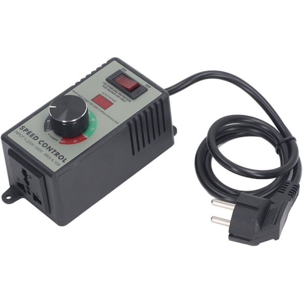 Varvtalsregulator för AC-motor, variabel hastighetsregulator för elektrisk fläkt, med 10A universaluttag, EU-kontakt, AC220 till 240V 4000W
